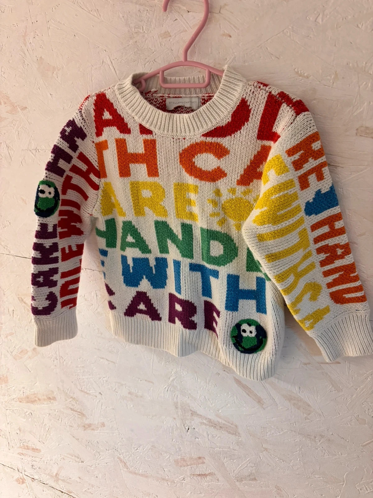 Stella McCartney Kids multicolor knit sweater "Handle with Care" - 4 years (100 cm) – photo 4